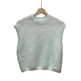 Monika Light Green Mohair Cropped Vest