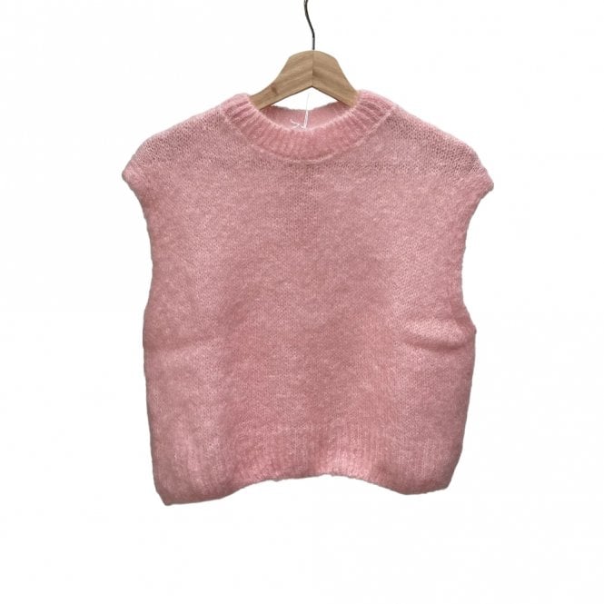 Ost London Monika Light Pink Mohair Cropped Vest