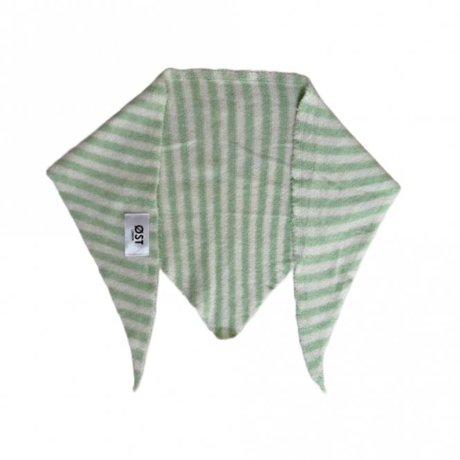 Ost London Mynte Stripe Green Triangle Scarf