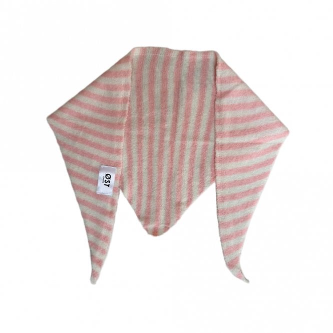 Ost London Mynte Stripe Light Pink Triangle Scarf