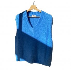 Tessa Cornflower Blue Mohair Vest