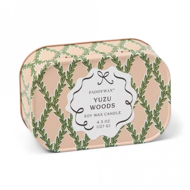 Paddywax Cherie Pink & Green, Yuzu Woods Scented Candle