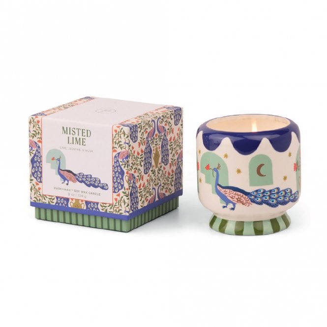 Paddywax Peacock Misted Lime Soy Wax Candle