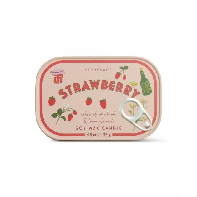 Paddywax Strawberry Bistro Tin Candle