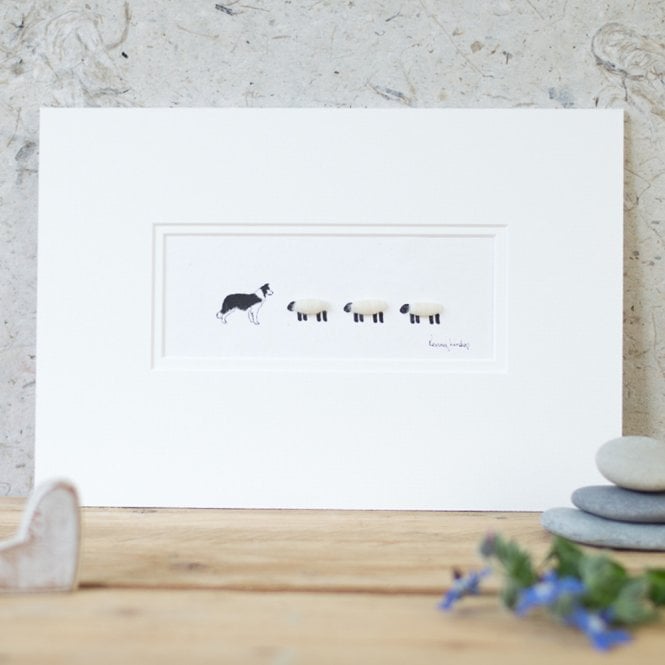 Papersheep Collie and Three Sheep Print