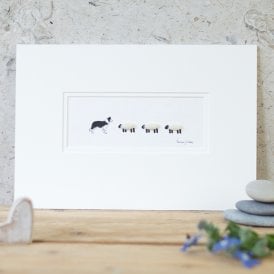Collie and Three Sheep Print
