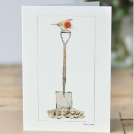 Robin on a Spade Card