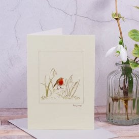 Snowdrop and Robin Card