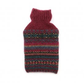 Finola Burgundy & Teal Fair Isle Hot Water Bottle