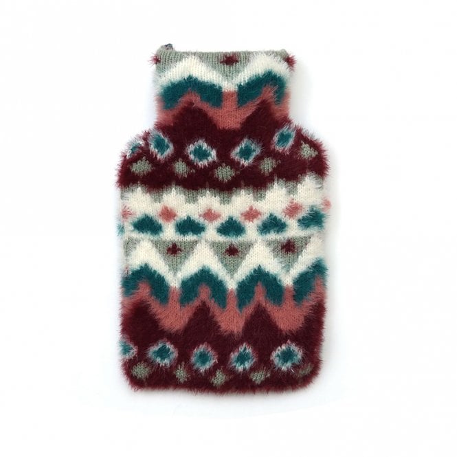 Peace of Mind Imogen Duck Egg & Wine Fluffy Hot Water Bottle