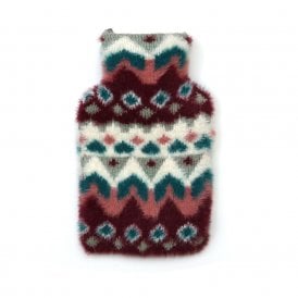 Imogen Duck Egg & Wine Fluffy Hot Water Bottle