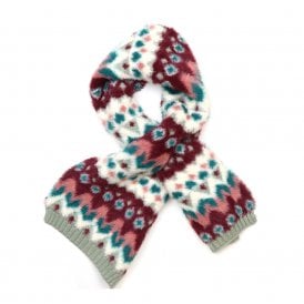 Imogen Duck Egg & Wine Fluffy Pull Through Scarf