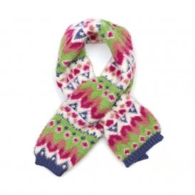 Imogen Lime & Pink Fluffy Pull Through Scarf