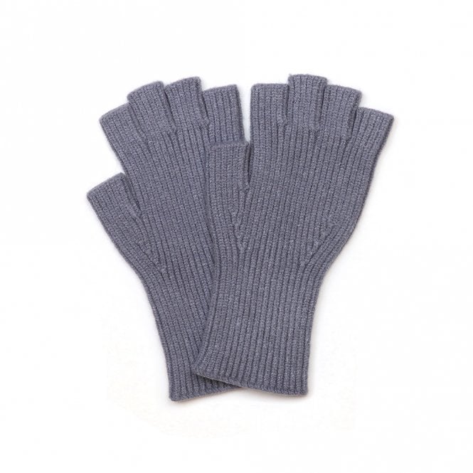 Peace of Mind Yasmin Grey Ribbed Knit Ladies Fingerless Gloves