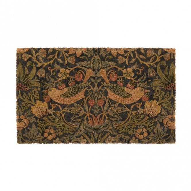 Phoenox Textiles Morris & Co. Strawberry Thief Navy Coir Washable Doormat