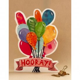 Balloons Hooray Cut Out Card