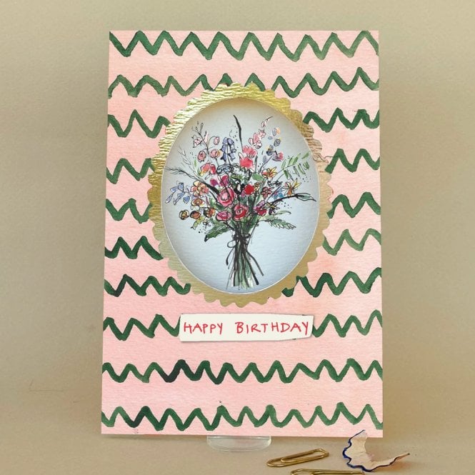 Poet and Painter Birthday Flowers Framed Card