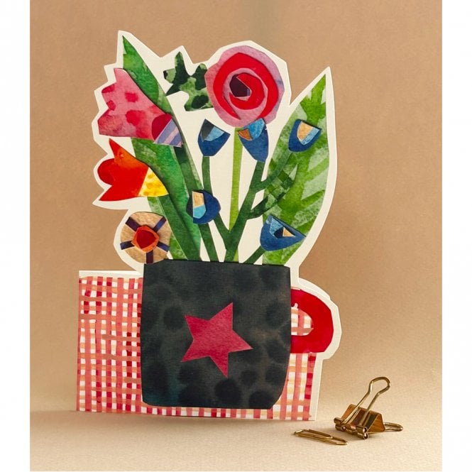Poet and Painter Vase of Flowers Cut Out Card