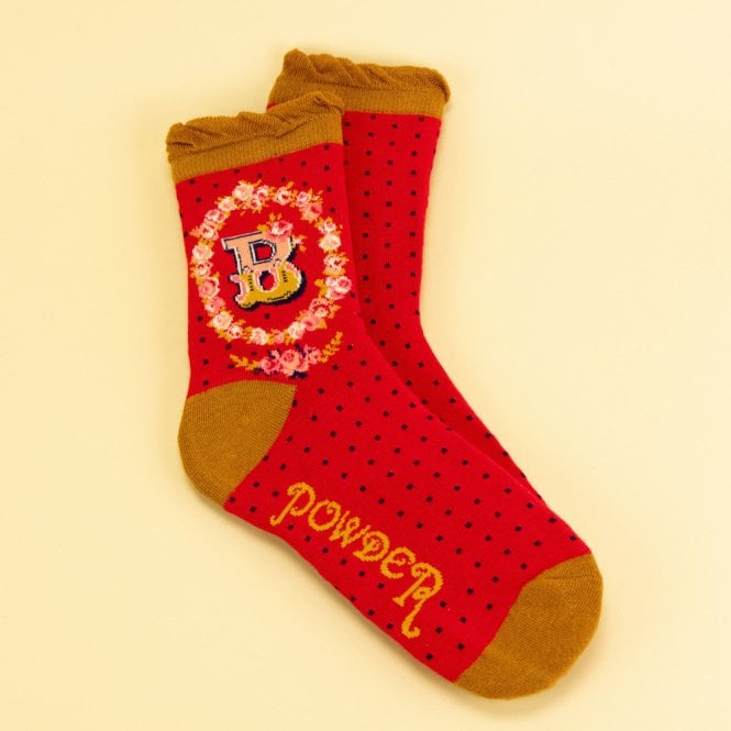 Powder B Alphabet Ankle Socks