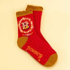 B Alphabet Ankle Socks