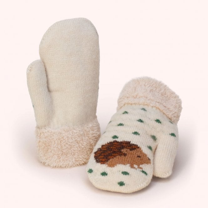 Powder Children's Cream Hedgehog Mittens
