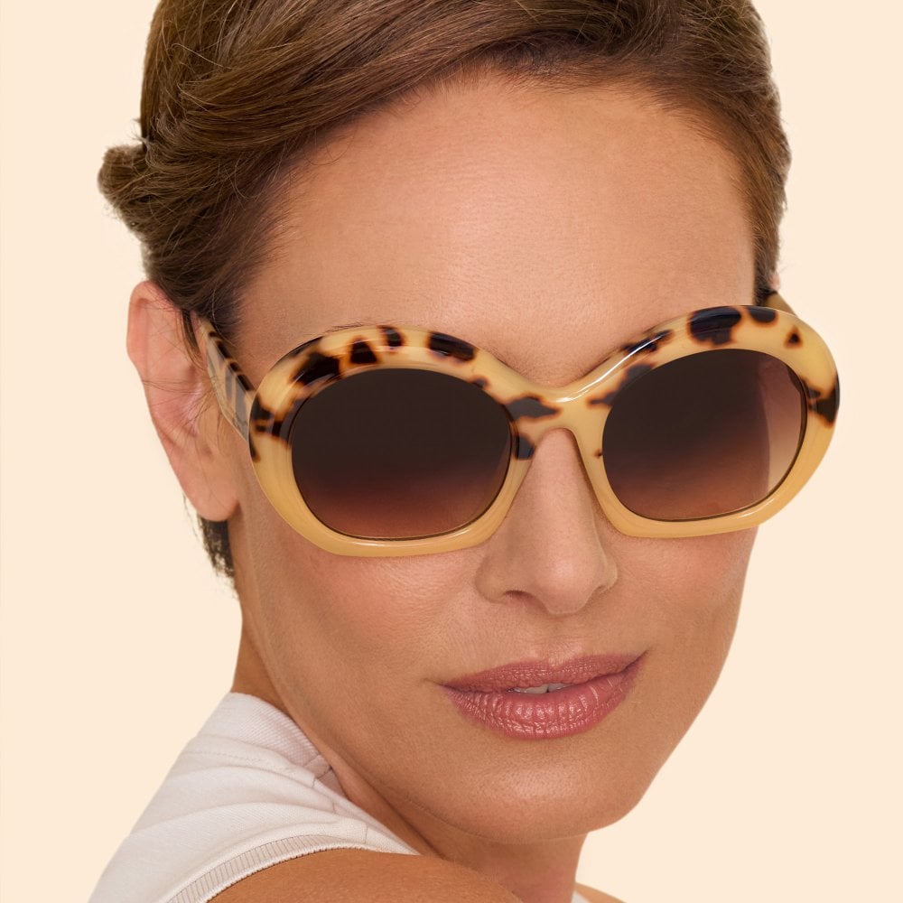 Powder UK Limited Edition Daria tortoise sunglasses in bold print hard case-NWT Powder Limited Edition Elena Sunglasses Tortoiseshell  main image 4