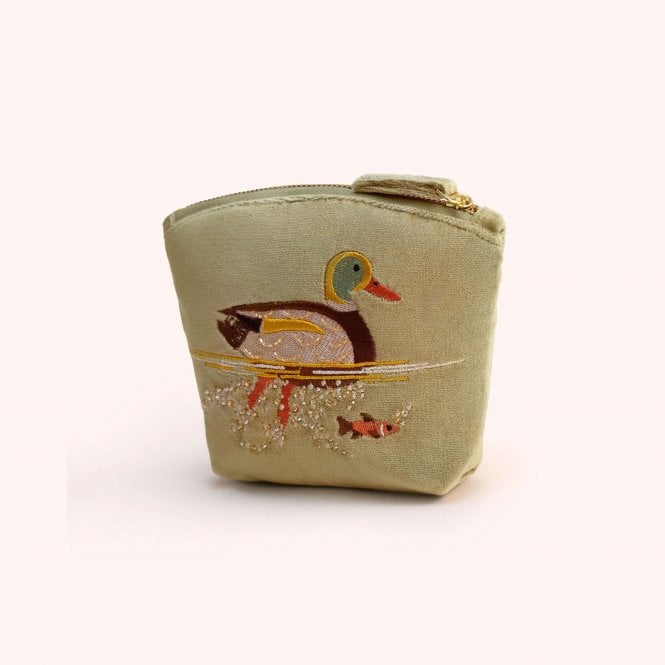Powder Duck Velvet Mini Pouch - Moss