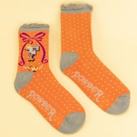 F Alphabet Ankle Socks