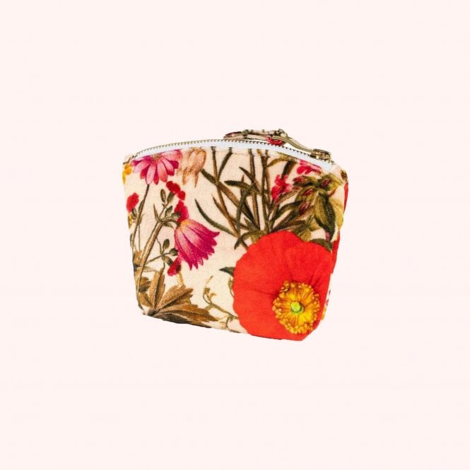 Powder Fine Flowers Velvet Mini Pouch