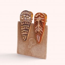 Jewelled Deco Beads and Trees Hair Clips Pack of 2