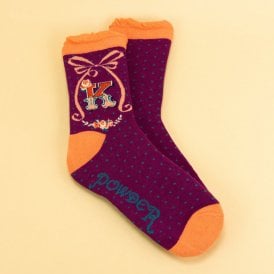 K Alphabet Ankle Socks
