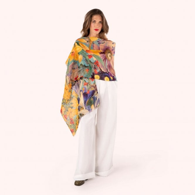 Powder Linen Spring Flora Print Scarf
