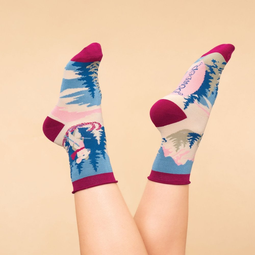 Powder Mouse on Skis Ankle Socks