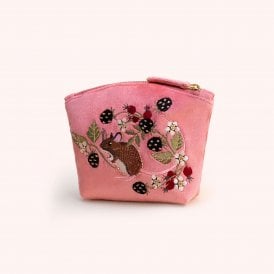 Mouse Velvet Mini Pouch - Pink