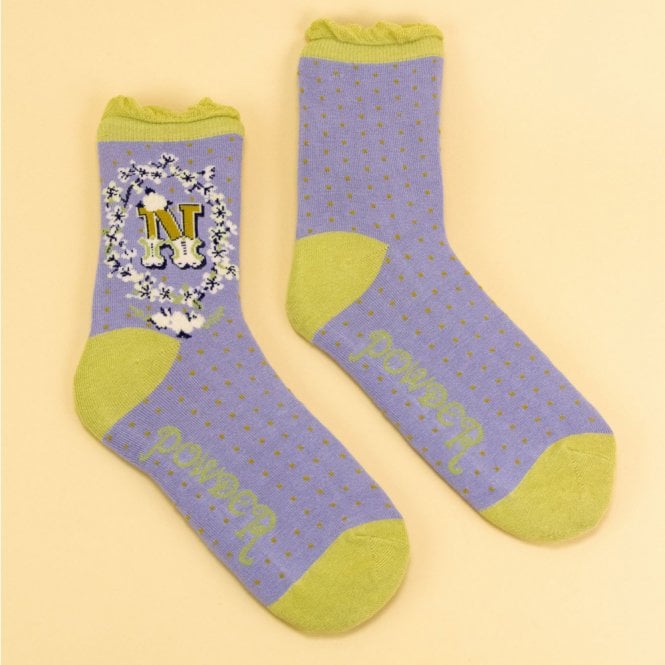 Powder N Alphabet Ankle Socks
