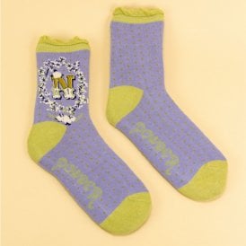 N Alphabet Ankle Socks