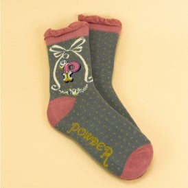 P Alphabet Ankle Socks