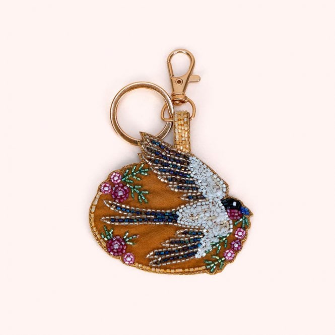 Powder Swallow Beaded Keyring
