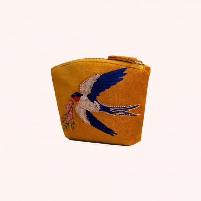 Powder Swallow Velvet Mini Pouch