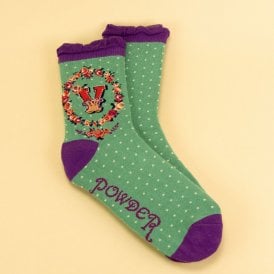 V Alphabet Ankle Socks
