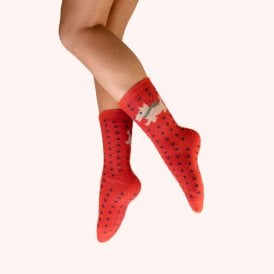 Westie Fuzzy Socks - Pink