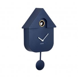 Modern Cuckoo Dark Blue Wall Clock