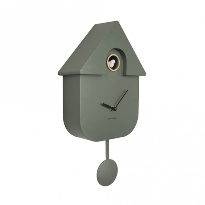 Present Time Modern Cuckoo Jungle Green Wall Clock