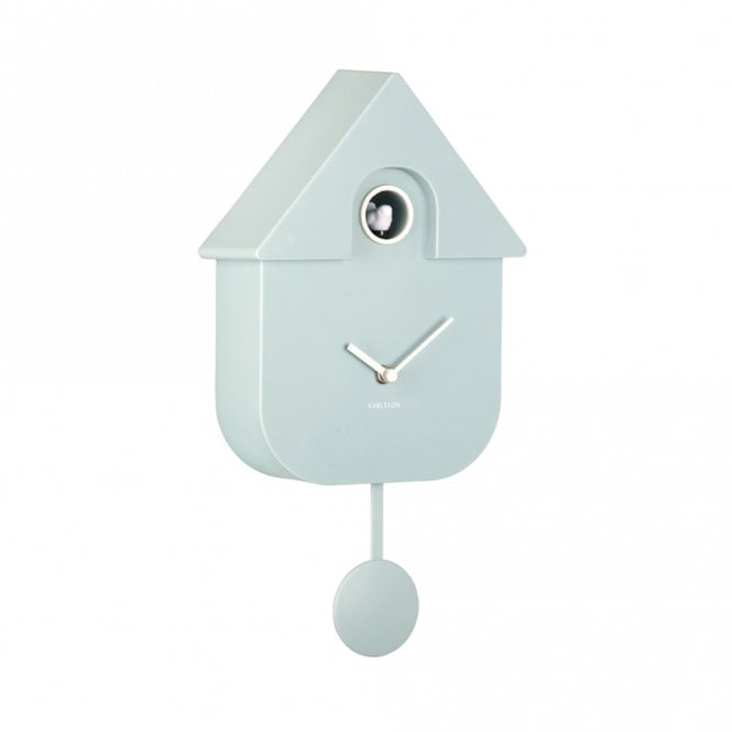 Present Time Modern Cuckoo Light Blue Wall Clock