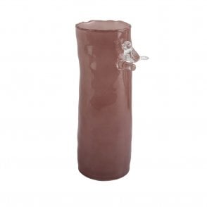 Soft Pink Bird on Branch Large Vase