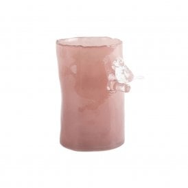 Soft Pink Bird on Branch Small Vase