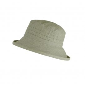 Natural Pintuck Packable Linen Sun Hat
