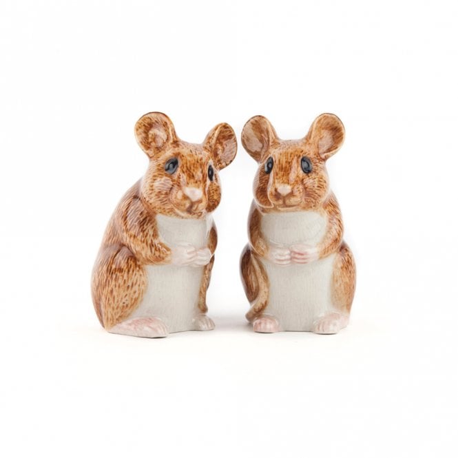 Quail Ceramics Wood Mouse Salt and Pepper Shakers