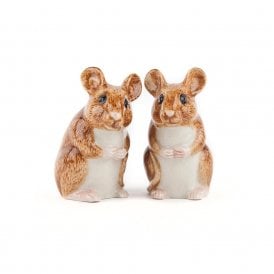 Wood Mouse Salt and Pepper Shakers