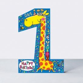 Cookie Cutters Age 1 Giraffe Birthday Card